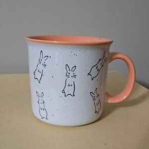 Meritage White and Peach Bunny Mug 20.9 Ounces